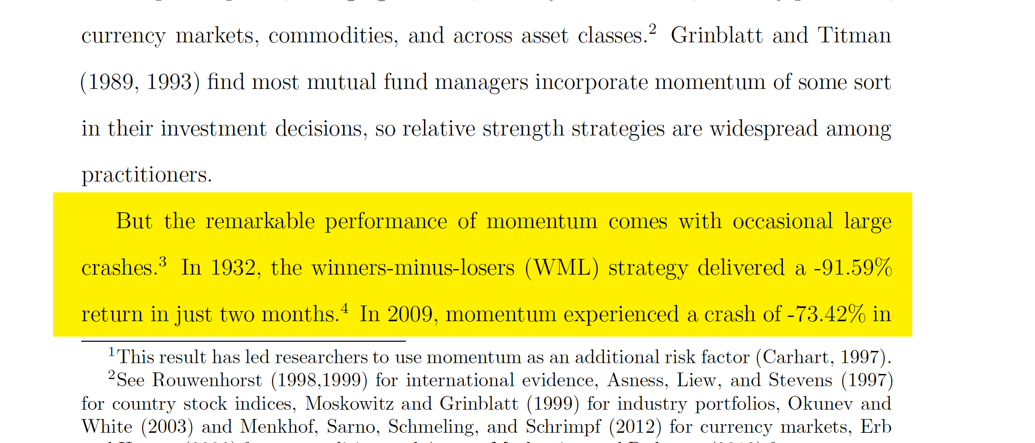 white paper momentum crashes